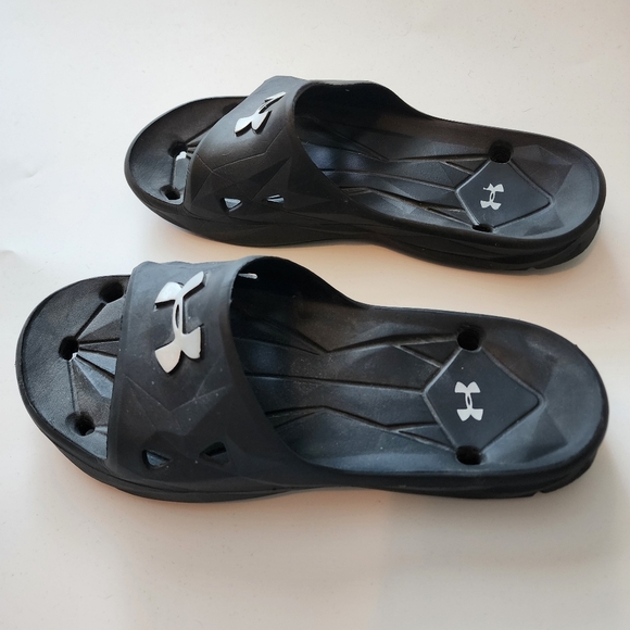 Under Armour Locker II Unisex Comfort Slides Mens Size 8 Womens Size 9 Black - Picture 3 of 7